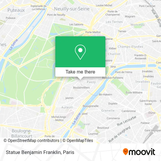 Statue Benjamin Franklin map