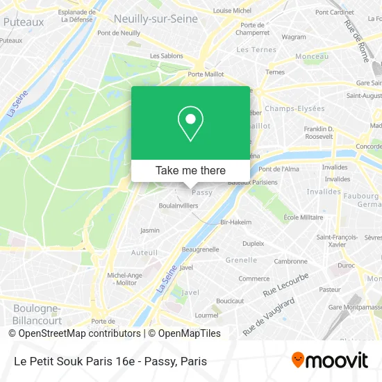 Le Petit Souk Paris 16e - Passy map