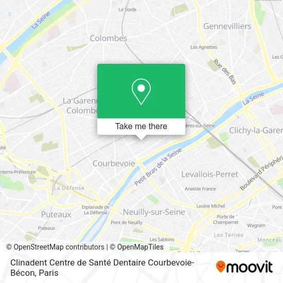 Clinadent Centre de Santé Dentaire Courbevoie-Bécon map