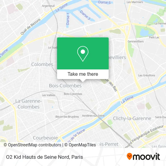 O2 Kid Hauts de Seine Nord map