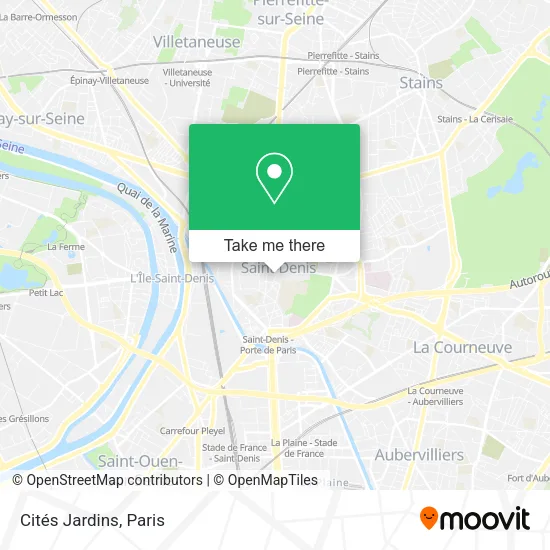 Cités Jardins map