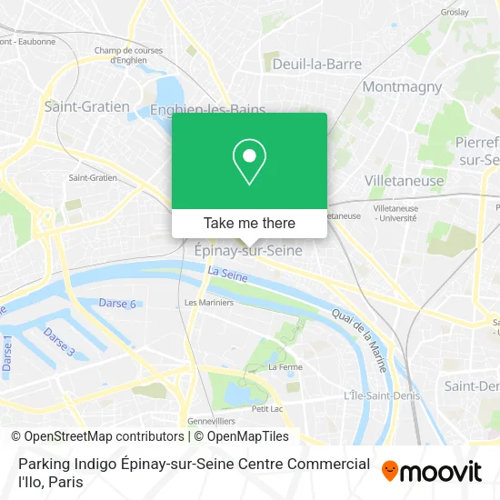 Parking Indigo Épinay-sur-Seine Centre Commercial l'Ilo map