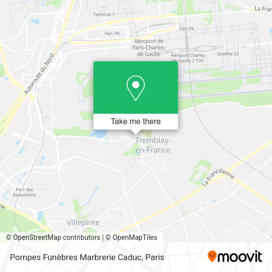 Mapa Pompes Funèbres Marbrerie Caduc