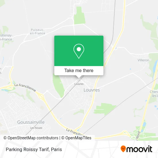 Parking Roissy Tarif map