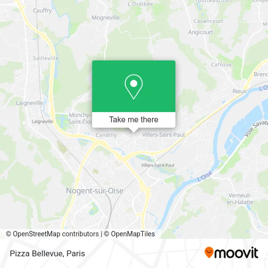Pizza Bellevue map