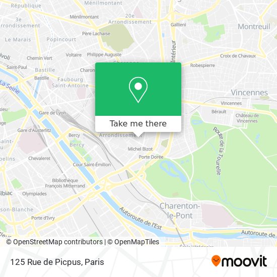Mapa 125 Rue de Picpus