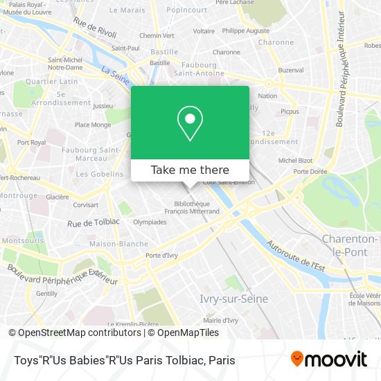 Mapa Toys"R"Us Babies"R"Us Paris Tolbiac