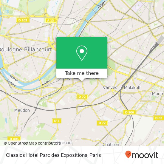 Mapa Classics Hotel Parc des Expositions