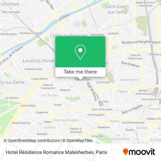 Hotel Résidence Romance Malesherbes map