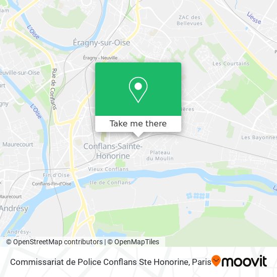 Mapa Commissariat de Police Conflans Ste Honorine