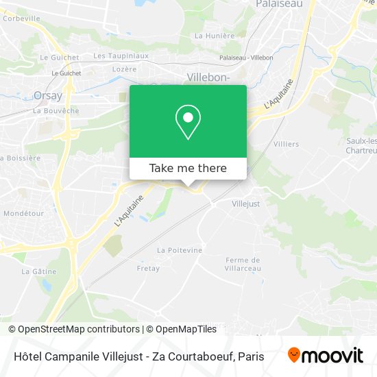 Mapa Hôtel Campanile Villejust - Za Courtaboeuf