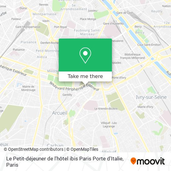 Le Petit-déjeuner de l'hôtel ibis Paris Porte d'Italie map
