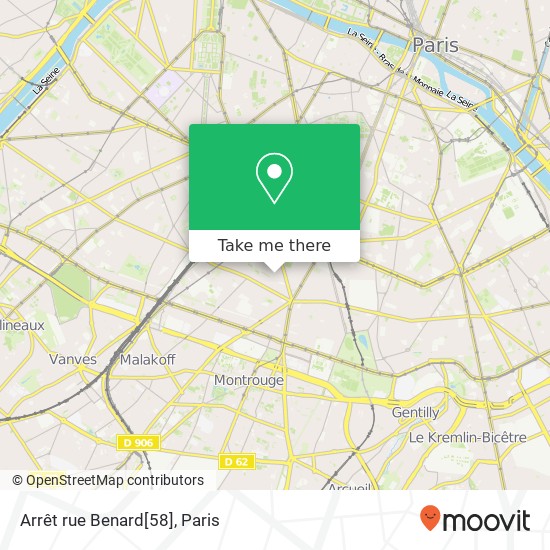 Mapa Arrêt rue Benard[58]