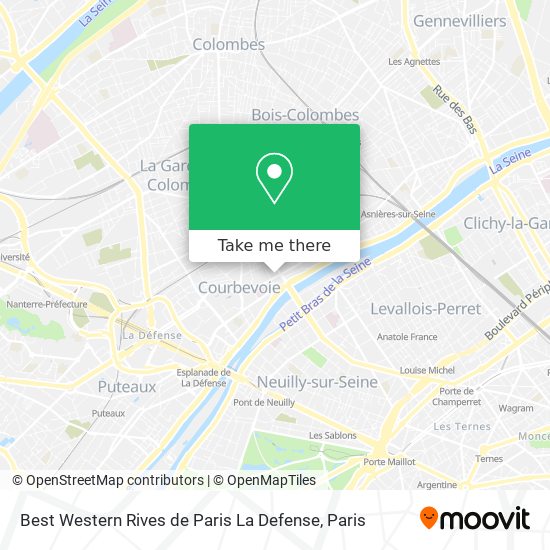 Best Western Rives de Paris La Defense map