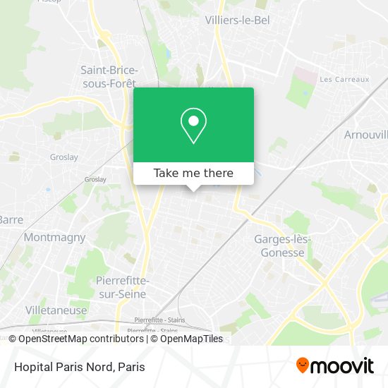 Hopital Paris Nord map