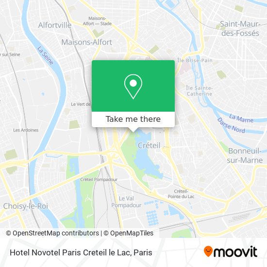 Mapa Hotel Novotel Paris Creteil le Lac