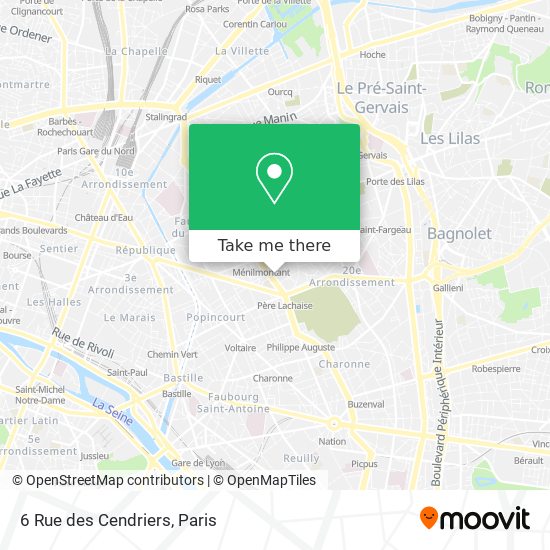 Mapa 6 Rue des Cendriers