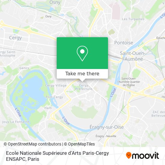Mapa Ecole Nationale Supérieure d'Arts Paris-Cergy ENSAPC