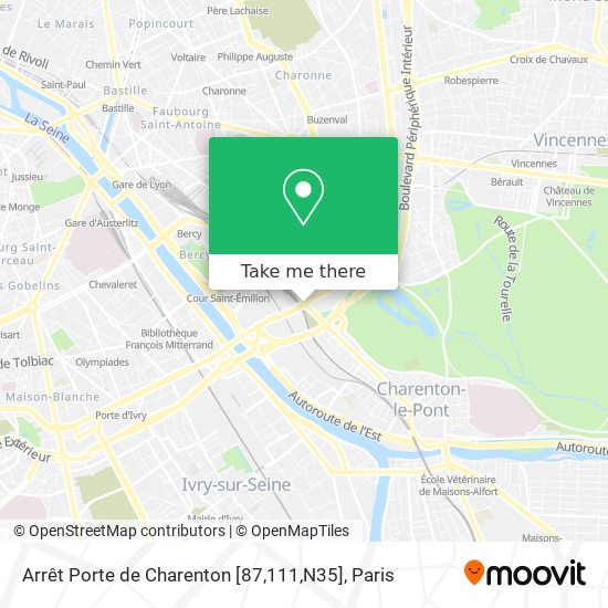 Arrêt Porte de Charenton [87,111,N35] map