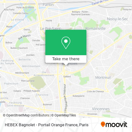 Mapa HEBEX Bagnolet - Portail Orange France