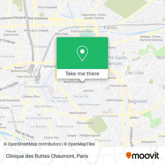 Clinique des Buttes Chaumont map