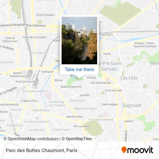 Parc des Buttes Chaumont map