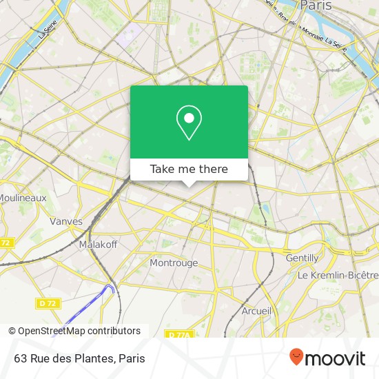 Mapa 63 Rue des Plantes