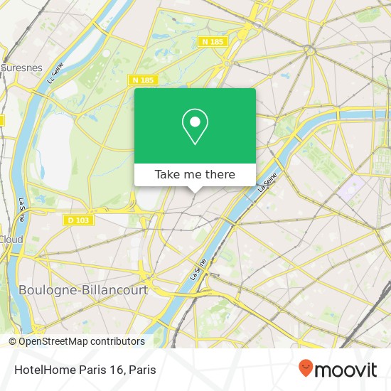 Mapa HotelHome Paris 16