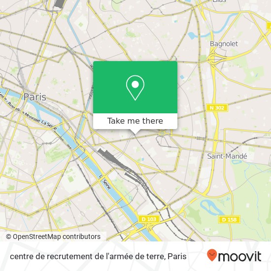 Mapa centre de recrutement de l'armée de terre