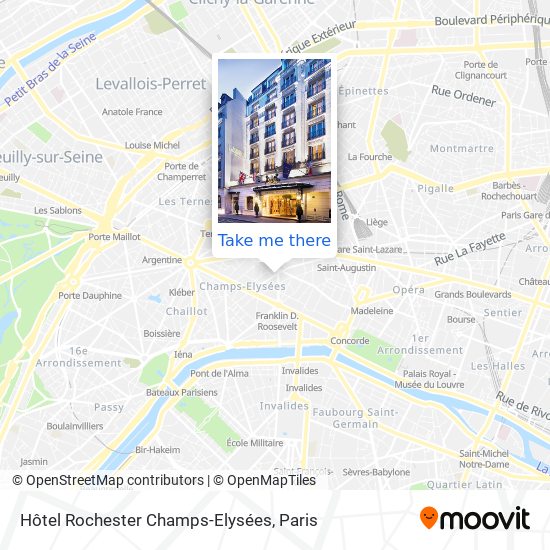 Mapa Hôtel Rochester Champs-Elysées