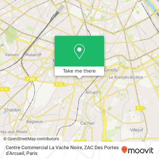 Centre Commercial La Vache Noire, ZAC Des Portes d'Arcueil map