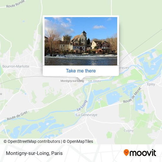 Mapa Montigny-sur-Loing