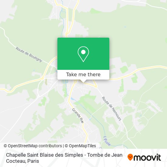 Mapa Chapelle Saint Blaise des Simples - Tombe de Jean Cocteau