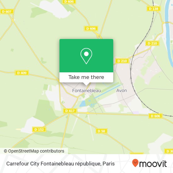 Carrefour City Fontainebleau république map