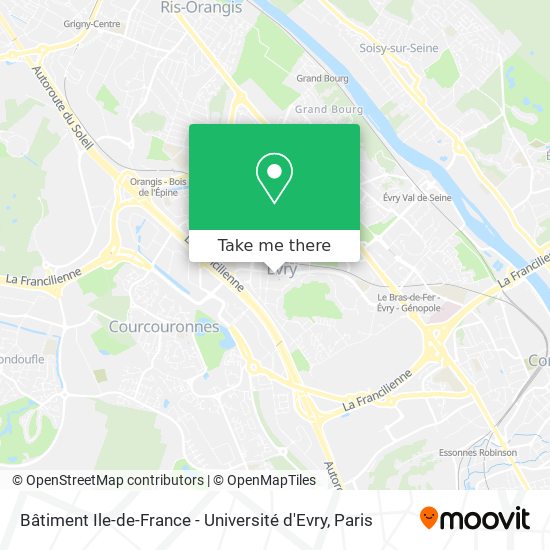 Bâtiment Ile-de-France - Université d'Evry map