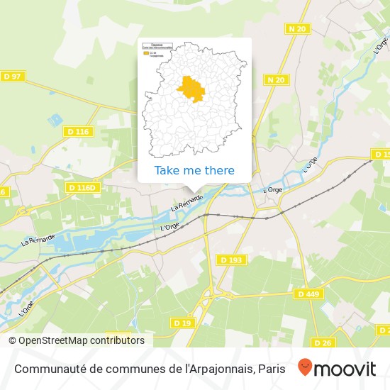 Communauté de communes de l'Arpajonnais map