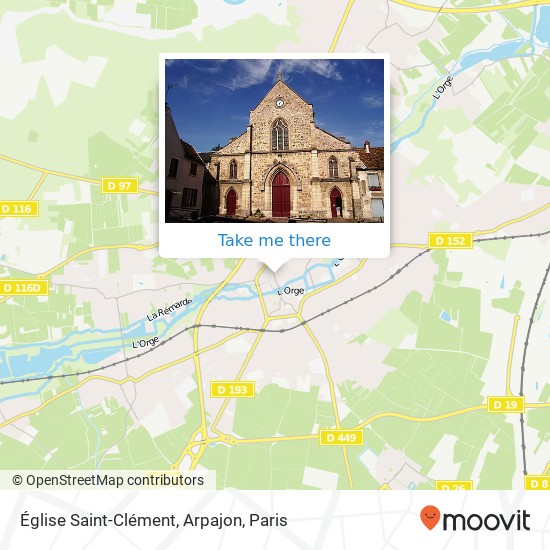 Mapa Église Saint-Clément, Arpajon