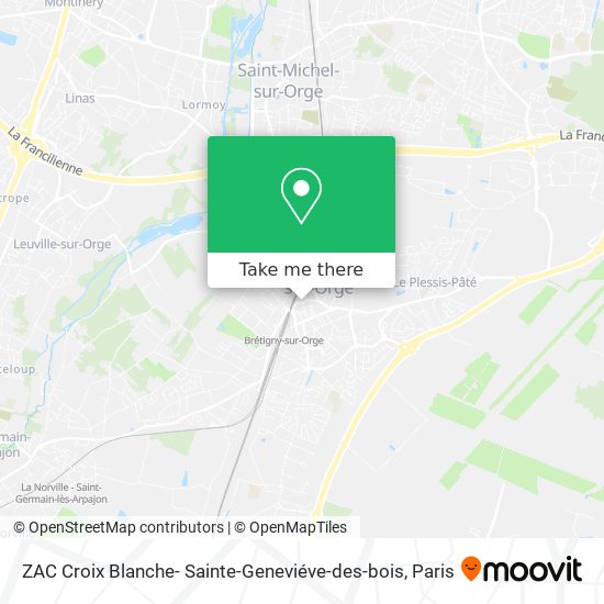 ZAC Croix Blanche- Sainte-Geneviéve-des-bois map