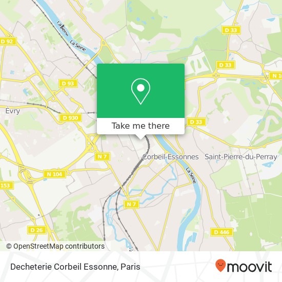 Mapa Decheterie Corbeil Essonne