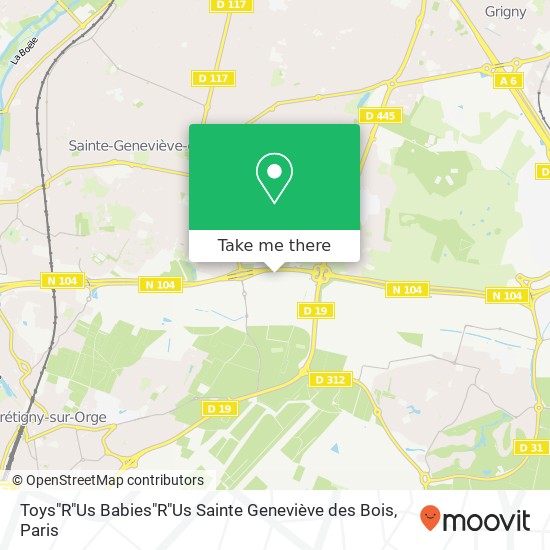 Mapa Toys"R"Us Babies"R"Us Sainte Geneviève des Bois