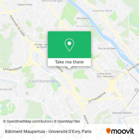 Bâtiment Maupertuis - Université D'Evry map