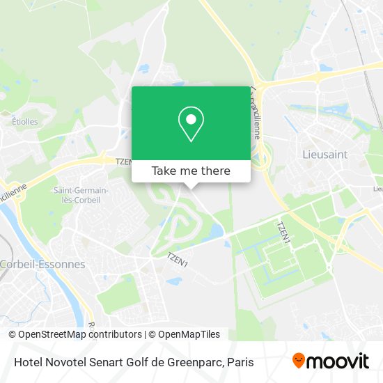 Mapa Hotel Novotel Senart Golf de Greenparc