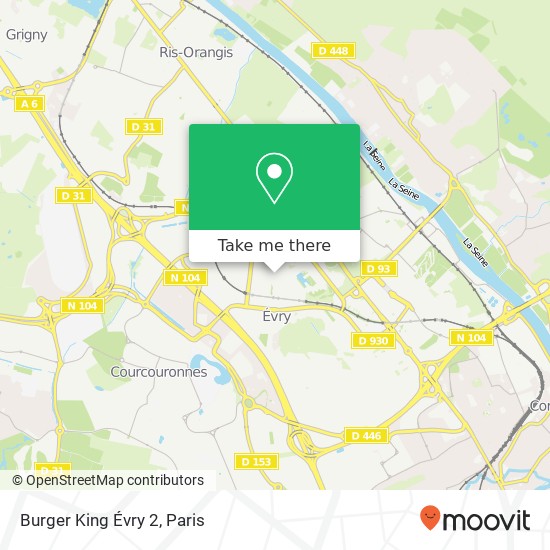 Burger King Évry 2 map
