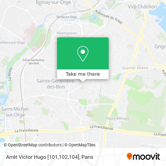 Arrêt Victor Hugo [101,102,104] map