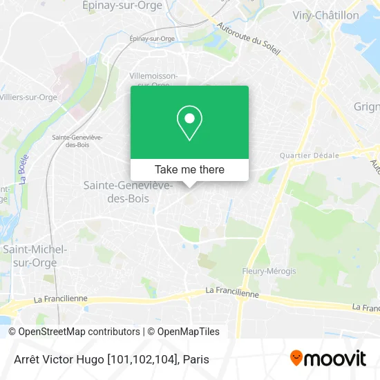 Arrêt Victor Hugo [101,102,104] map