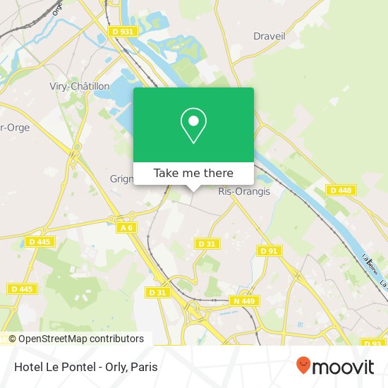 Mapa Hotel Le Pontel - Orly