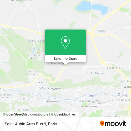 Saint Aubin Arret Bus 9 map
