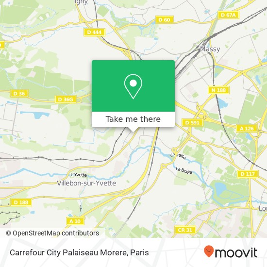 Mapa Carrefour City Palaiseau Morere