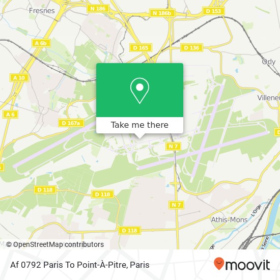 Af 0792 Paris To Point-À-Pitre map
