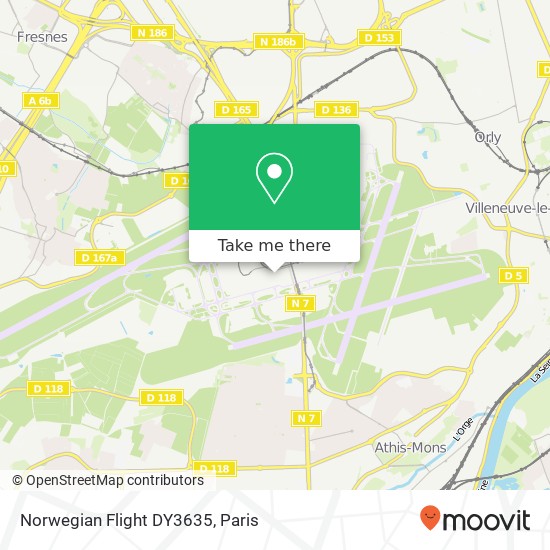 Mapa Norwegian Flight DY3635